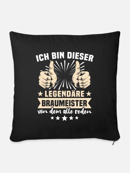 Braumeister Sprüche - Sofakissenbezug 45 x 45 cm - Schwarz