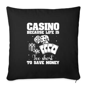 Casino Player Gambling - Sofa pillowcase 17,3'' x 17,3'' (45 x 45 cm) - black - Front