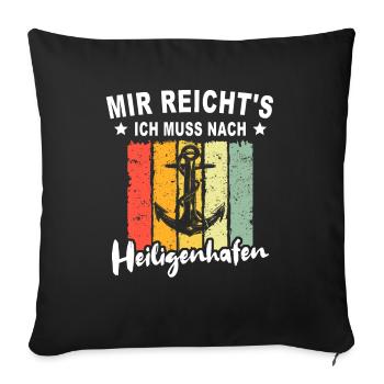 Heiligenhafen Sprüche - Sofakissenbezug 45 x 45 cm - Schwarz - Vorne