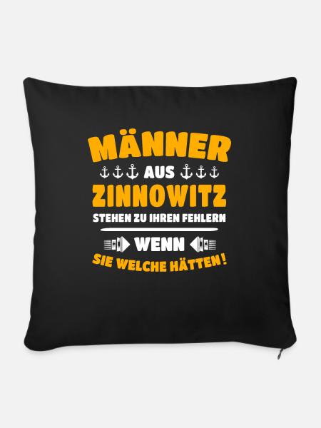 Zinnowitz Mann Zinnowitzer Männer - Sofakissenbezug 45 x 45 cm - Schwarz