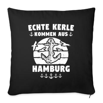 Hamburg Sprüche Hamburger - Sofakissenbezug 45 x 45 cm - Schwarz - Vorne