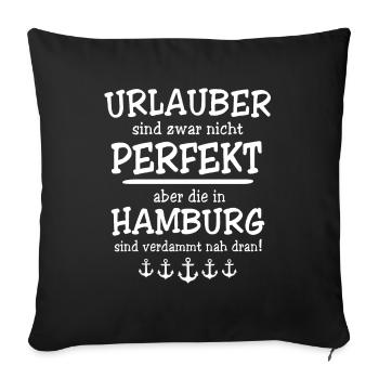 Hamburg Sprüche Hamburger - Sofakissenbezug 45 x 45 cm - Schwarz - Vorne