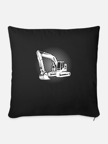 Baggerfuehrer Bagger - Sofakissenbezug 45 x 45 cm - Schwarz