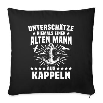 Kappeln - Sofakissenbezug 45 x 45 cm - Schwarz - Vorne