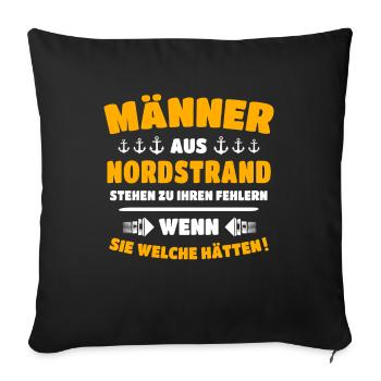 Nordstrander Männer - Sofakissenbezug 45 x 45 cm - Schwarz - Vorne