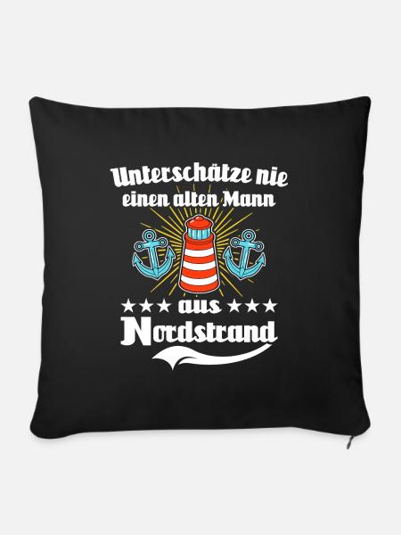 Nordstrand Mann - Sofakissenbezug 45 x 45 cm - Schwarz