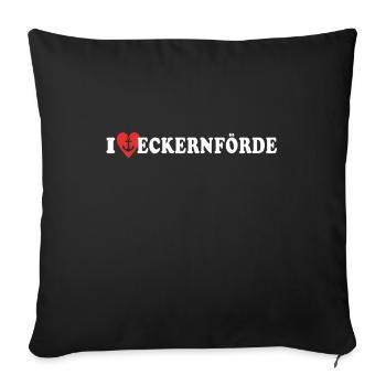 J’aime la ville d’Eckernförde - Housse de coussin décorative 45 x 45 cm - noir - Devant