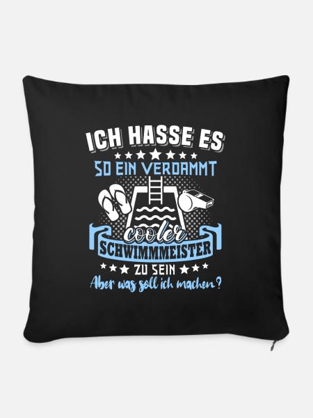 Schwimmmeister - Sofakissenbezug 45 x 45 cm - Schwarz