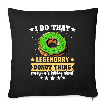 Donut Love Doughnut Donut Lover - Sofa pillowcase 17,3'' x 17,3'' (45 x 45 cm) - black - Front
