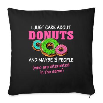 Donut Love Doughnut - Sofa pillowcase 17,3'' x 17,3'' (45 x 45 cm) - black - Front