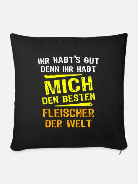 Fleischer Geschenk - Sofakissenbezug 45 x 45 cm - Schwarz