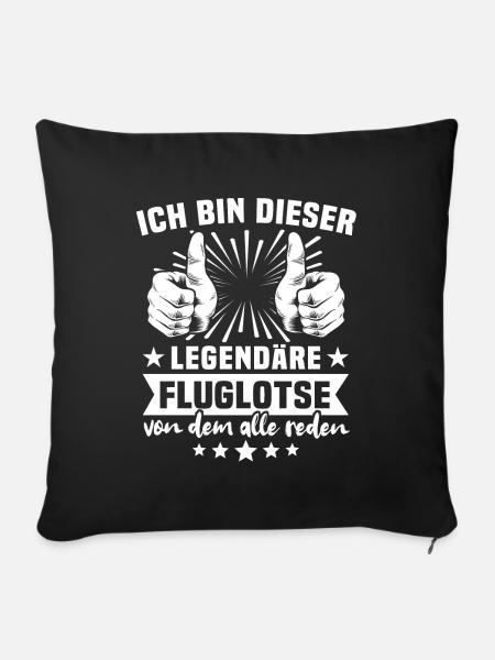 Fluglotse Legende - Sofakissenbezug 45 x 45 cm - Schwarz