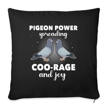 Colombes - Housse de coussin décorative 45 x 45 cm - noir - Devant