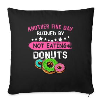 Donut Doughnut - Sofa pillowcase 17,3'' x 17,3'' (45 x 45 cm) - black - Front
