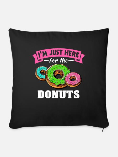 Donuts - Sofakissenbezug 45 x 45 cm - Schwarz