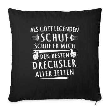 Drechsler - Sofakissenbezug 45 x 45 cm - Schwarz - Vorne