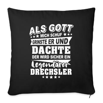 Drechsler - Sofakissenbezug 45 x 45 cm - Schwarz - Vorne