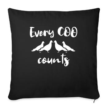 Pigeons coo, pigeon lovers - Sofa pillowcase 17,3'' x 17,3'' (45 x 45 cm) - black - Front