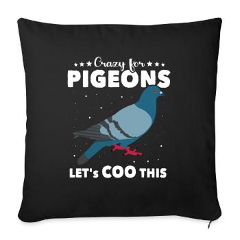 Pigeon lovers cooing - Sofa pillowcase 17,3'' x 17,3'' (45 x 45 cm) - black - Front