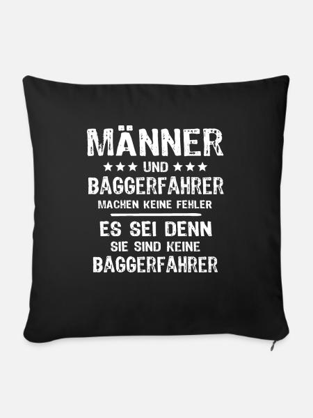 Baggerfuehrer Baggerfahrer - Sofakissenbezug 45 x 45 cm - Schwarz