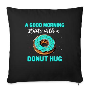 Donuts Doughnuts - Sofa pillowcase 17,3'' x 17,3'' (45 x 45 cm) - black - Front