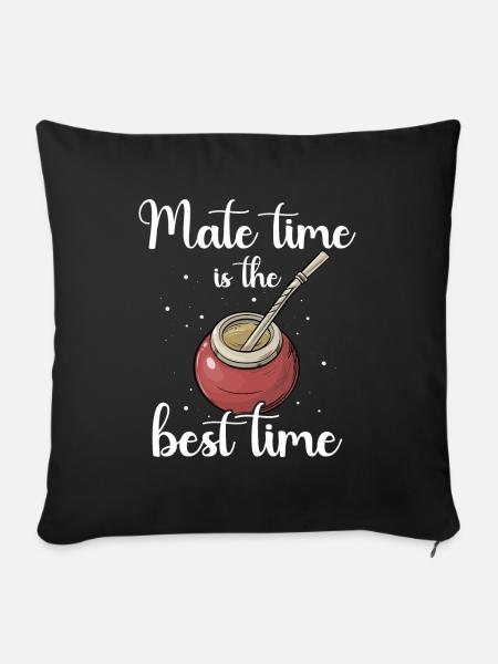 Mate Tee Bombilla - Sofakissenbezug 45 x 45 cm - Schwarz
