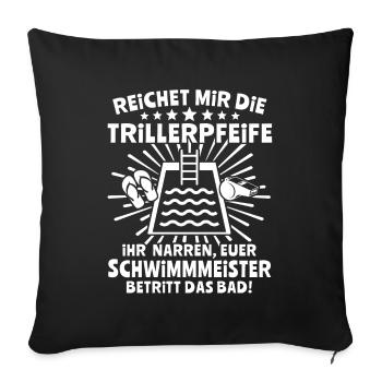 Schwimmmeister Bademeister - Sofakissenbezug 45 x 45 cm - Schwarz - Vorne