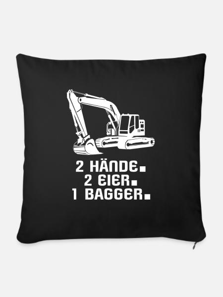 Baggerfahrer Bagger - Sofakissenbezug 45 x 45 cm - Schwarz