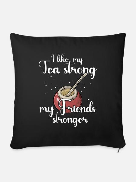 Mate Tee Yerba Teetrinker - Sofakissenbezug 45 x 45 cm - Schwarz