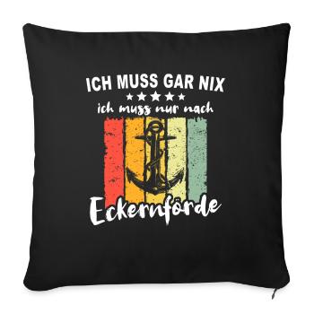Witzige Eckernförde Sprüche - Sofakissenbezug 45 x 45 cm - Schwarz - Vorne