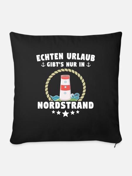 Nordstrand Urlaub - Sofakissenbezug 45 x 45 cm - Schwarz