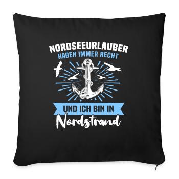Nordstrand Urlaub - Sofakissenbezug 45 x 45 cm - Schwarz - Vorne