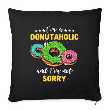 Donut Love Donuts - Housse de coussin décorative 45 x 45 cm - noir - Devant