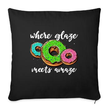 I Love Donuts - Sofa pillowcase 17,3'' x 17,3'' (45 x 45 cm) - black - Front