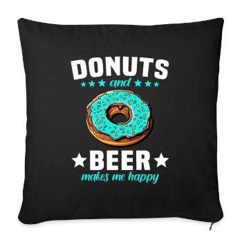 Beignets Beignets Beignets - Housse de coussin décorative 45 x 45 cm - noir - Devant