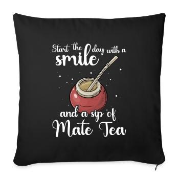 Mate Tee Bombilla - Sofakissenbezug 45 x 45 cm - Schwarz - Vorne