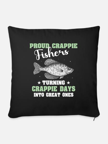 Crappie Sonnenbarsch Angler - Sofakissenbezug 45 x 45 cm - Schwarz