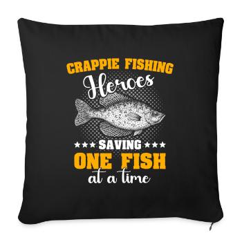 Crappie Fishing - Sofa pillowcase 17,3'' x 17,3'' (45 x 45 cm) - black - Front