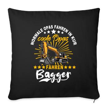 Baggerfahrer Opa Baggerführer - Sofakissenbezug 45 x 45 cm - Schwarz - Vorne