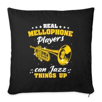 Mellophon Musiker Mellophonist - Sofakissenbezug 45 x 45 cm - Schwarz - Vorne
