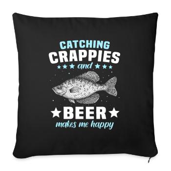 Perch Crappie Fishing - Sofa pillowcase 17,3'' x 17,3'' (45 x 45 cm) - black - Front