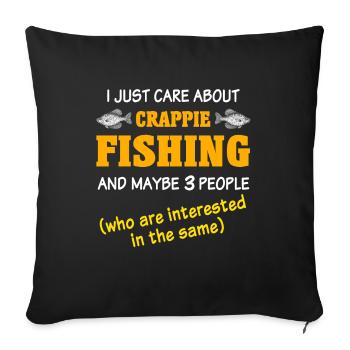 Sunbass Perch Crappie Fishing - Sofa pillowcase 17,3'' x 17,3'' (45 x 45 cm) - black - Front