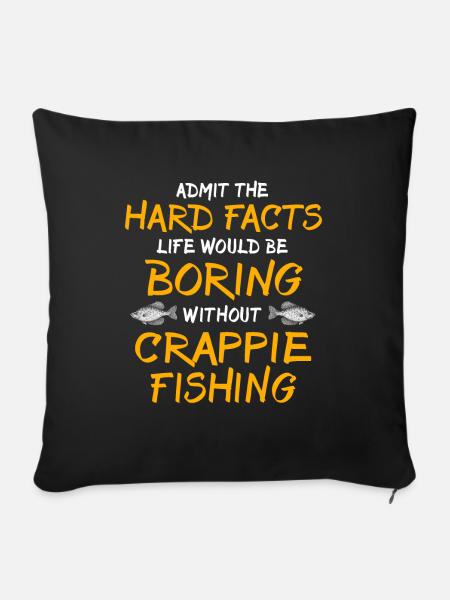 Crappie Fishing - Sofakissenbezug 45 x 45 cm - Schwarz