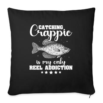 Angler Crappie Fish - Sofa pillowcase 17,3'' x 17,3'' (45 x 45 cm) - black - Front