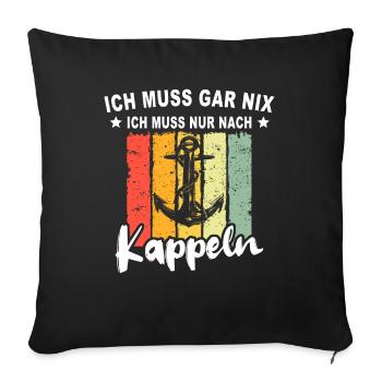 Kappeln - Sofakissenbezug 45 x 45 cm - Schwarz - Vorne