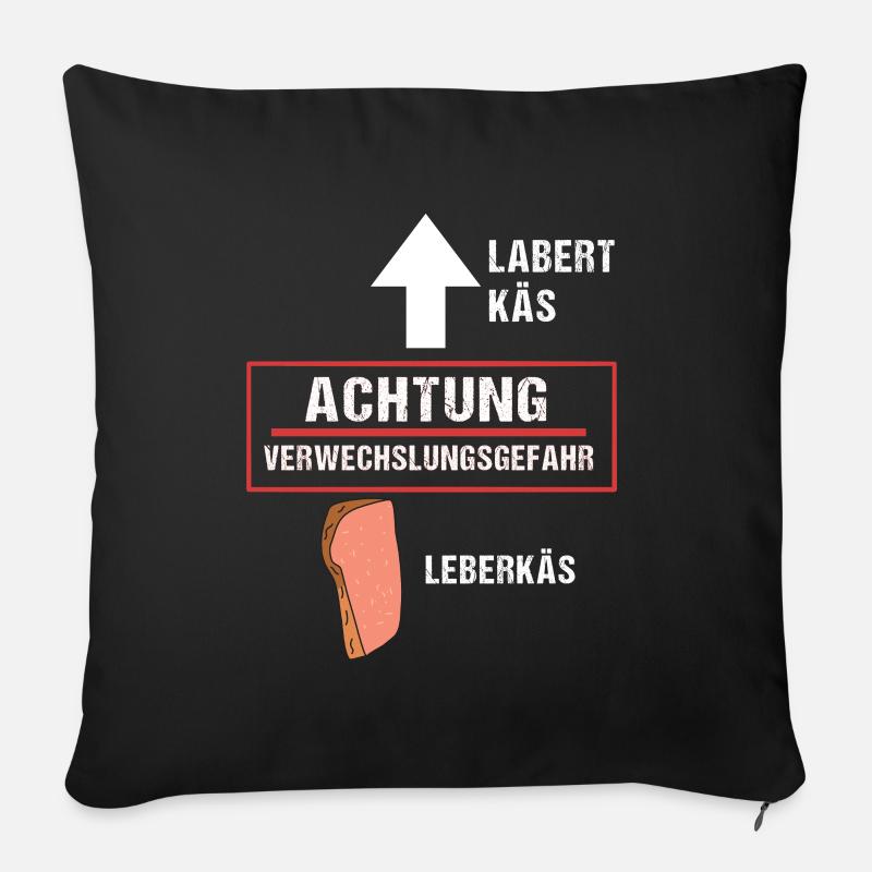 Leberkäs Labert Käs - Sofakissenbezug 45 x 45 cm - Schwarz