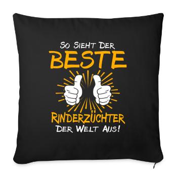 Rinderzüchter Geschenkidee - Sofakissenbezug 45 x 45 cm - Schwarz - Vorne