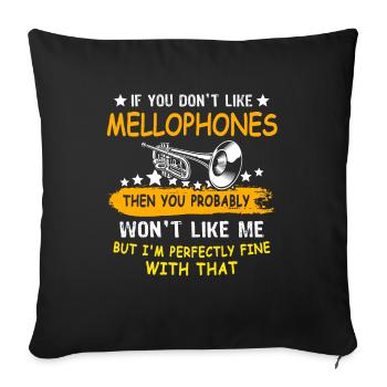 Mellophonist - Sofa pillowcase 17,3'' x 17,3'' (45 x 45 cm) - black - Front