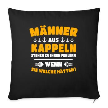 Kappeln Mann Kappelner - Sofakissenbezug 45 x 45 cm - Schwarz - Vorne