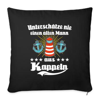 Kappelner Männer Kappeln - Sofakissenbezug 45 x 45 cm - Schwarz - Vorne